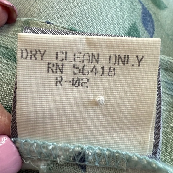 Vintage Rabbit Rabbit Rabbit Green Floral Empire Waist Maxi Dress Size 14W - Picture 7 of 8